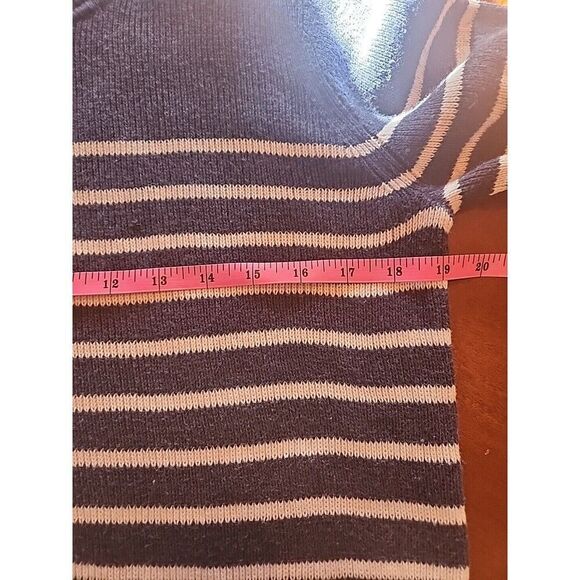 Gap Maternity Crew Neck Cotton Tunic Sweater, Large, Blue White Nautical Stripe - Picture 5 of 7